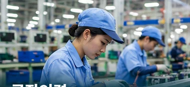 생산공장 작업을 표현한 시안용 이미지